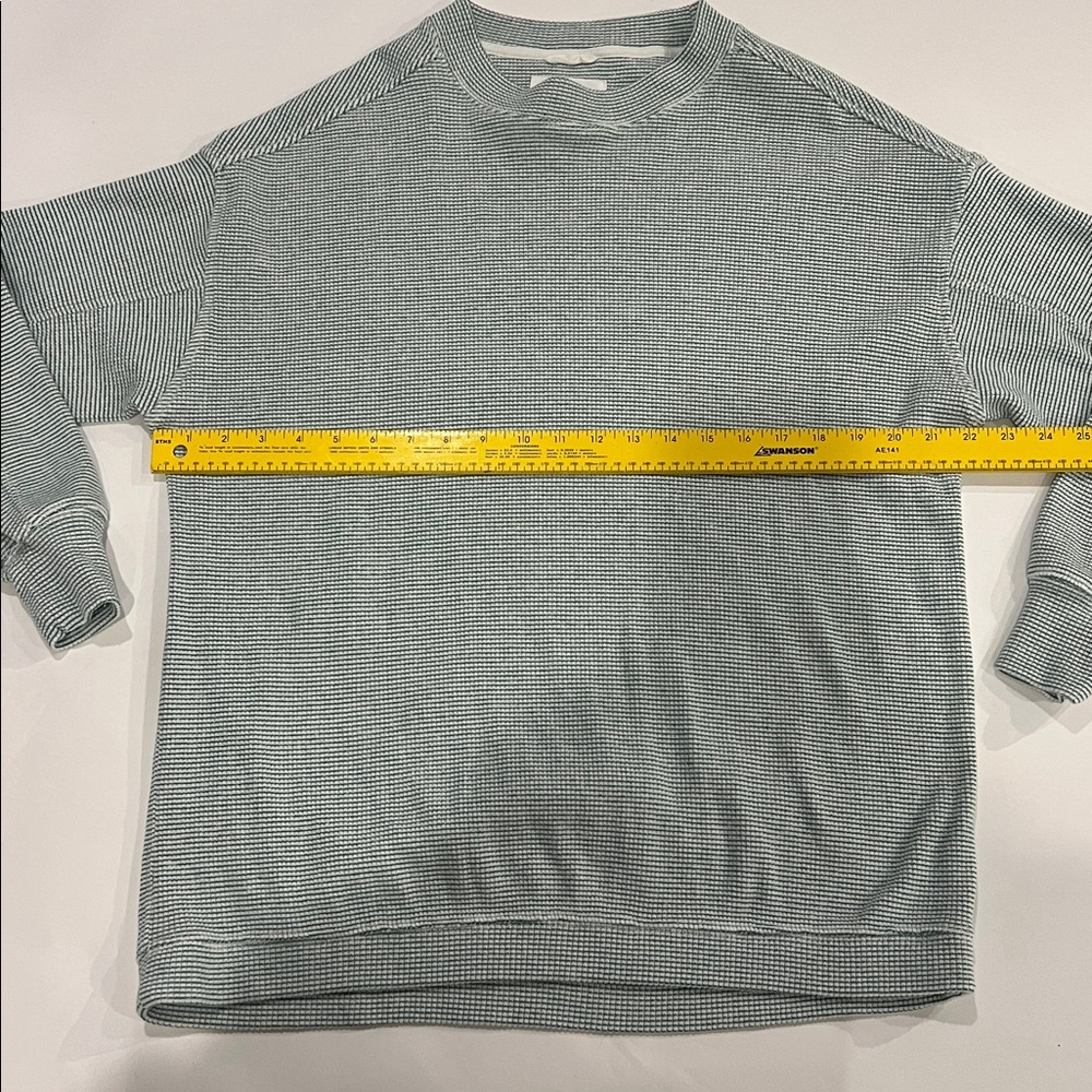 Aerie Light Green Striped Knit Top sweatshirt size XS - Picture 4 of 5